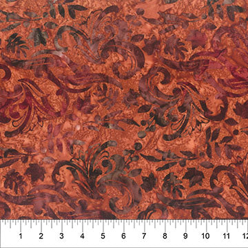 Banyan Batiks Change in Seasons Swirl batik quilting cotton in Rust