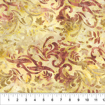 Banyan Batiks Change in Seasons Swirl batik quilting cotton in Gold Multi
