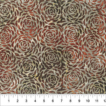 Banyan Batiks Change in Seasons Pinecone batik quilting cotton in Storm