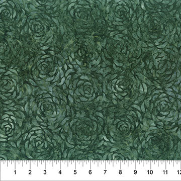 Banyan Batiks Change in Seasons Pinecone batik quilting fabric in Evergreen