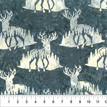 Northcott Wild Country Elk quilting fabric in Pigeon