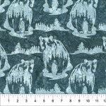 Wild Country Bear Pearl Blue novelty quilting fabric by Northcott