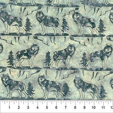 Northcott Wild Country Wolf quilting fabric in Timber Wolf