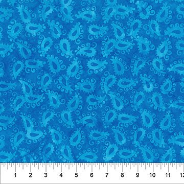 Banyan 83501-44 Majesty Paisleys Bright Blue 45" wide fabric per yard