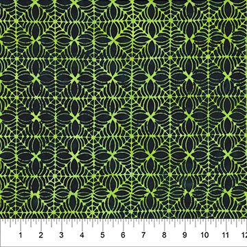 Banyan 83709-71 - Happy Haunting - Spider Web Lime Light 45" wide fabric per yard