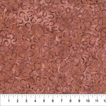 Saddle Up Horseshoes Pumpkin Cotton 43"/44" Fabric Per Yard