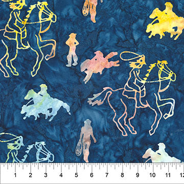 Saddle Up Collage Midnight Cotton 43"/44" Fabric Per Yard