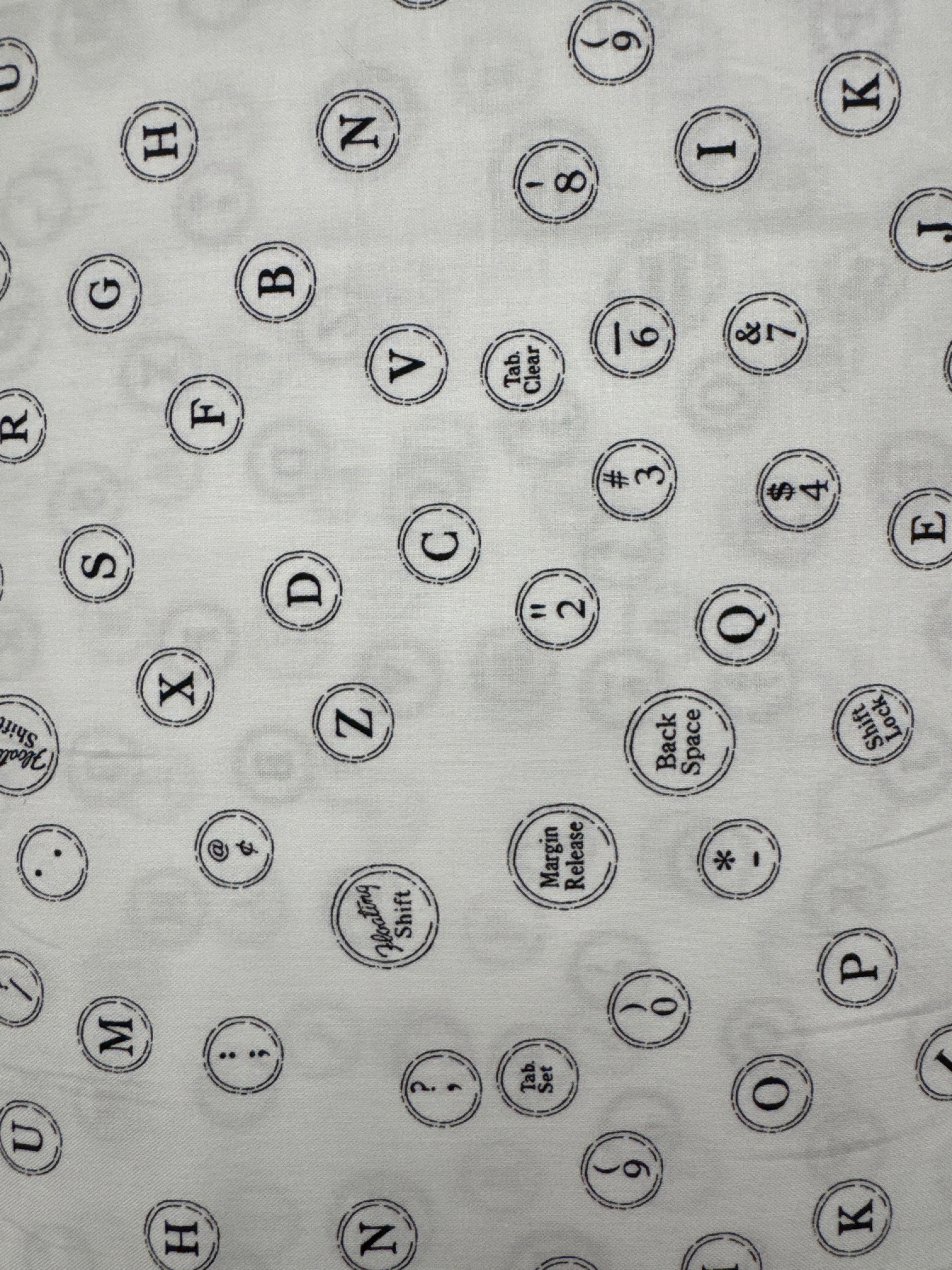 Journal Basics My Type Black typography novelty quilting fabric by Riley Blake