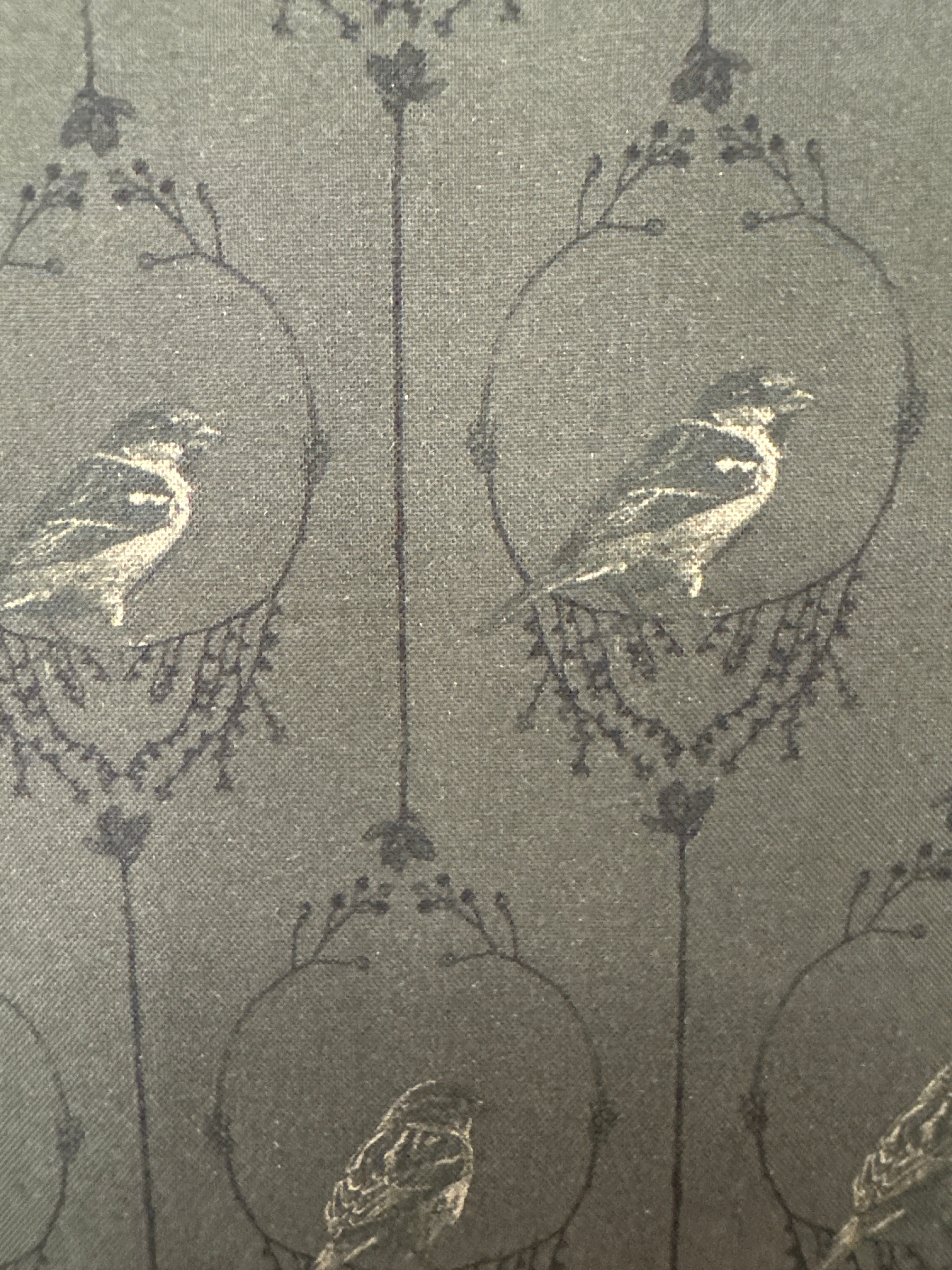 Natures Whisper Perch Black novelty quilting fabric