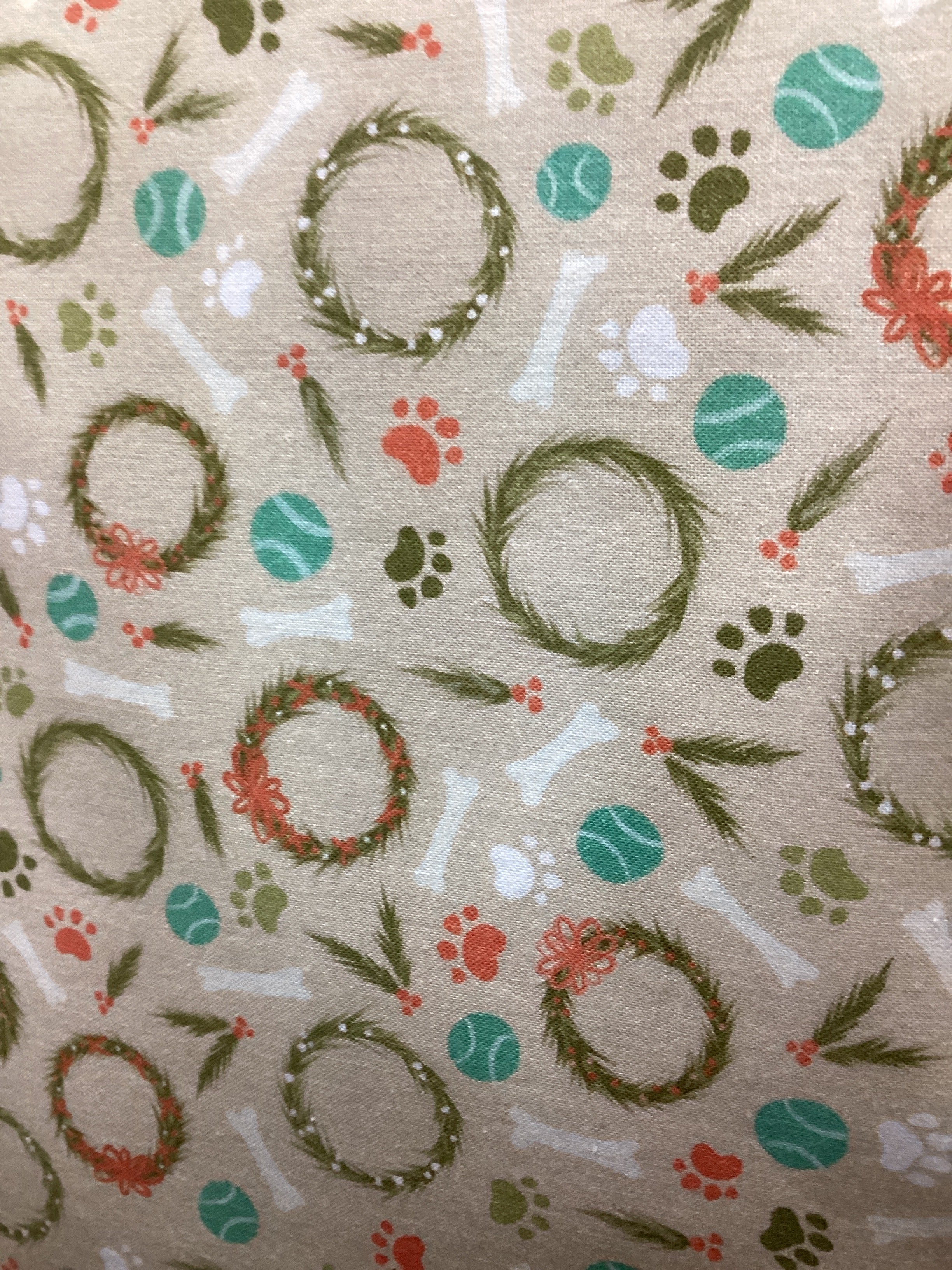 P&B Textiles Happy Howlidays Wreaths Tan quilting fabric
