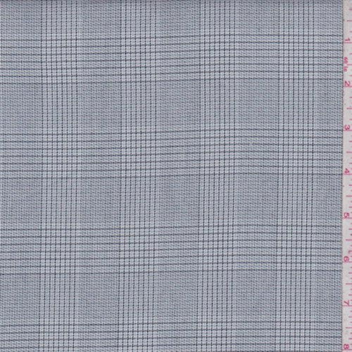 Grey-Charcoal-White Plaid Suiting Fabric