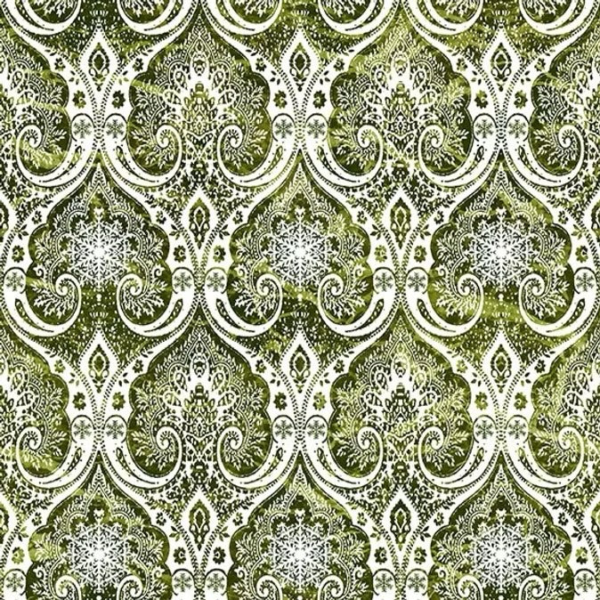 Nature's Winter Snowflake Lace quilting fabric by Jason Yenter for In The Beginning
