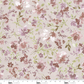 Garden Whispers 118" Biscuit Cotton Wideback Fabric per yard