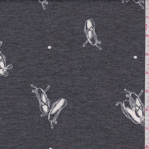 Slate Ballet Slipper Brushed French Terry Knit Fabric