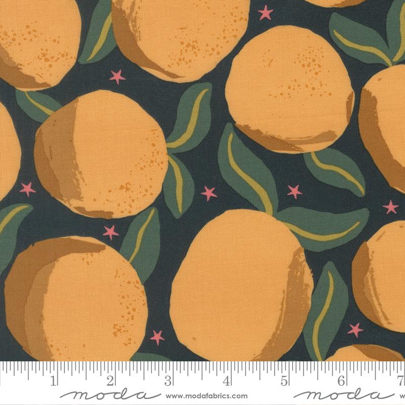 Moda Peachy Midnight 38150 17 quilting fabric — deep midnight blue print