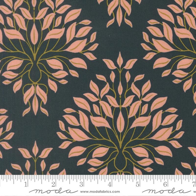 Moda Peachy Midnight 38151 17 quilting fabric — deep midnight blue print