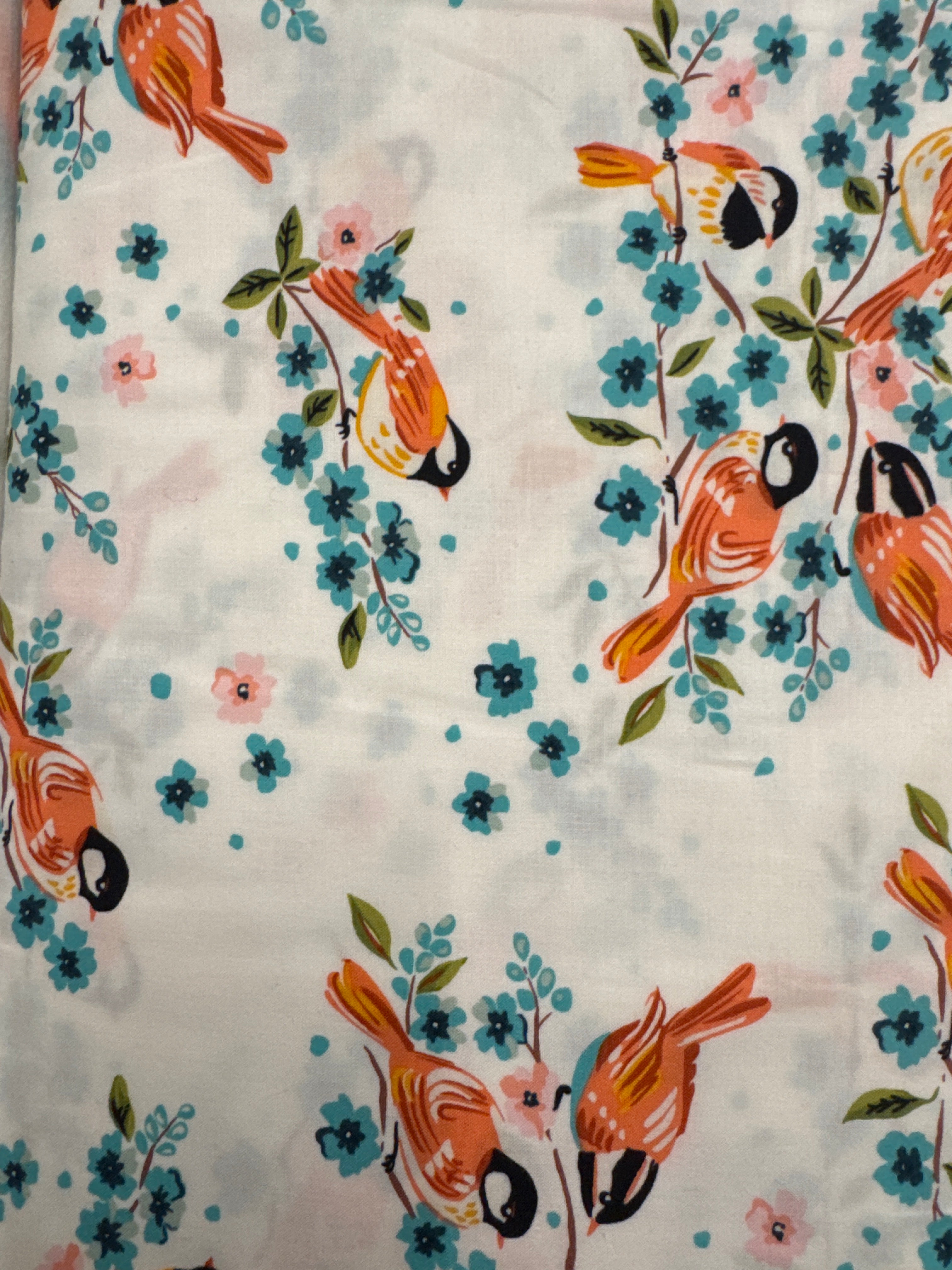 Birds on White novelty quilting fabric by Windham Fabrics
