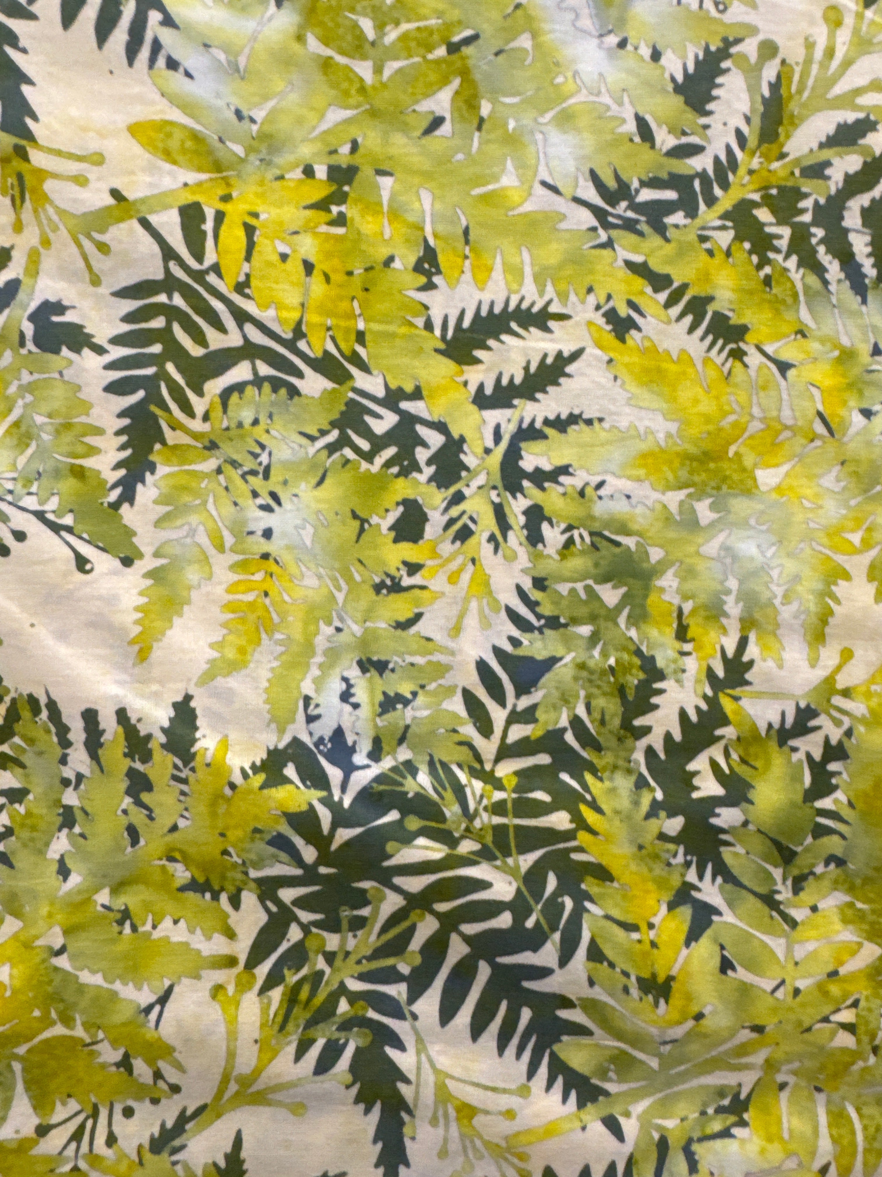 Hoffman Chartreuse Leaves quilting fabric