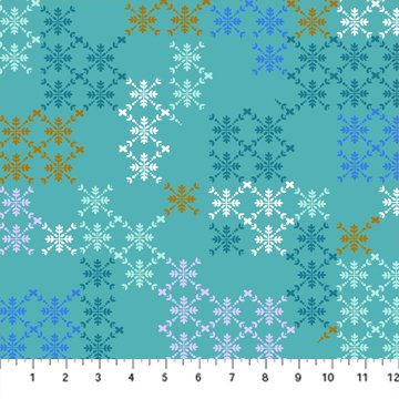 FIGO Hampton Court quilting cotton fabric in Mint