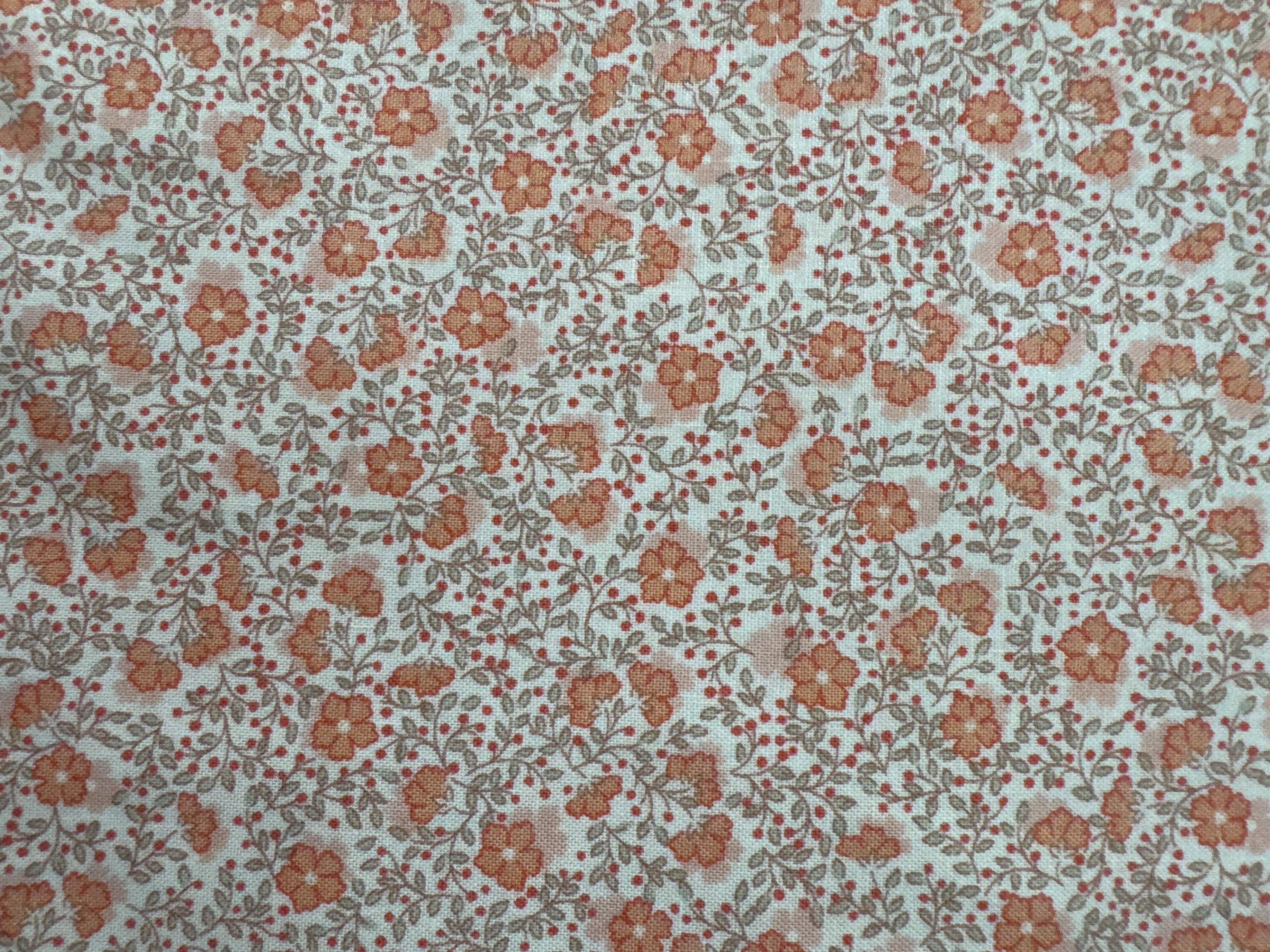 Hannahs Flowers Peachy floral quilting fabric by Lewis & Irene