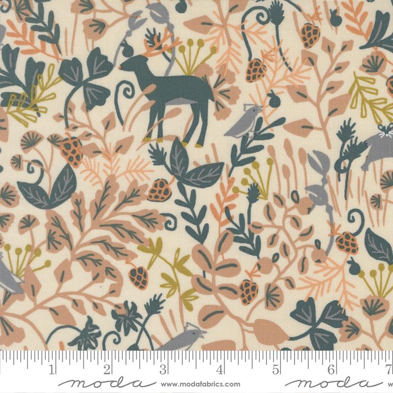 Moda Peachy Eggshell 38153 11 quilting fabric — soft eggshell white print