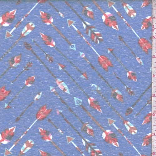 Bright Sky Multi Arrow Slub Jersey Knit Fabric
