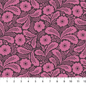 FIGO Local Honey Primrose floral quilting cotton fabric