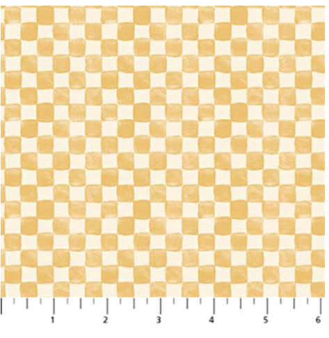 Figo Desert Sunrise yellow check quilting cotton