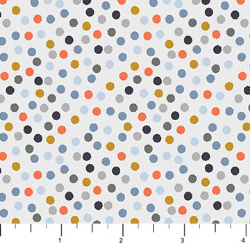 FIGO Fossil Folks Dots quilting fabric in Gray