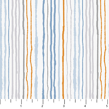 FIGO Fossil Folks Crayons quilting fabric in White