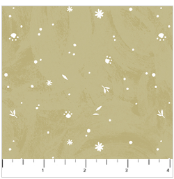 FIGO Paws and Play Paws quilting fabric in Gold