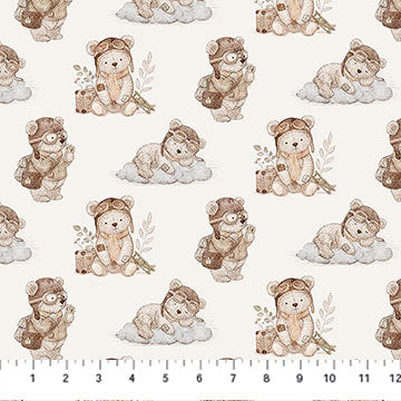 Soaring Dreams Cream Bears quilting fabric by Figo