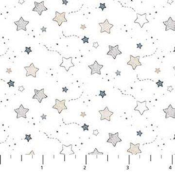 Soaring Dreams White Stars quilting fabric by Figo