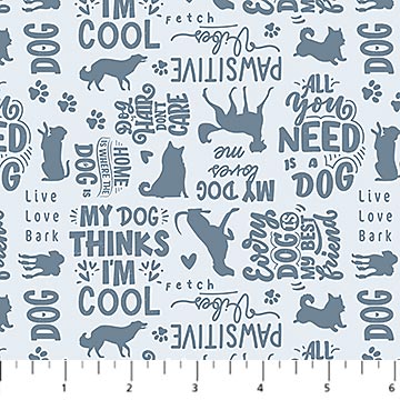 Always By My Side Quotes Blue 43"/44" Cotton Fabric Per Yard