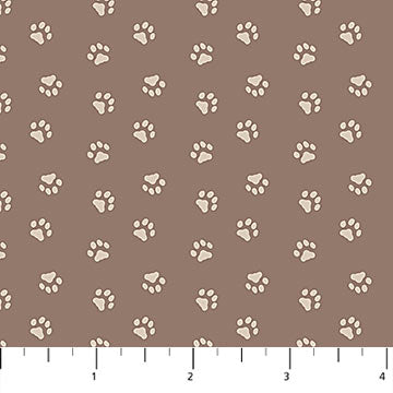 Always By My Side Paws Brown 43"/44" Cotton Fabric Per Yard
