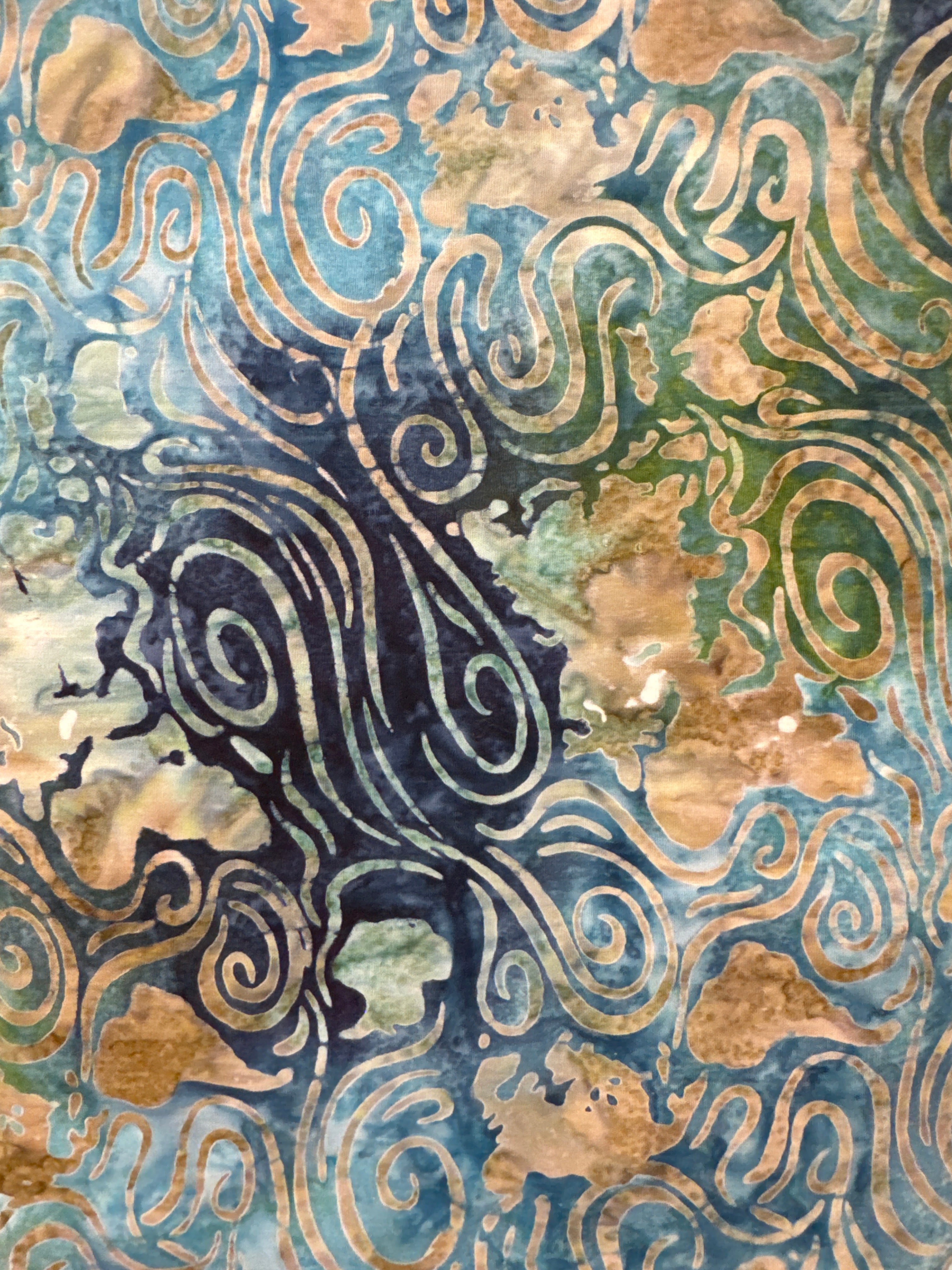 Orbital Sunrise Ocean blue geometric quilting fabric by Robert Kaufman
