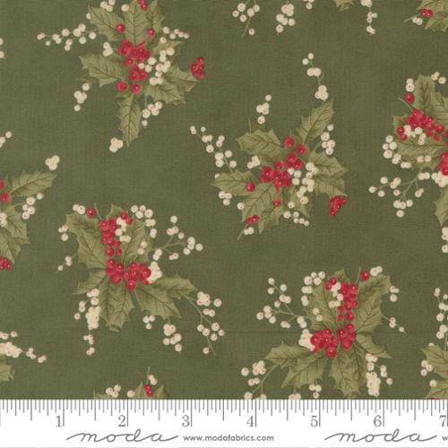 Candlelight Christmas Holly Berry Holly Cotton 44"/45" Fabric Per Yard