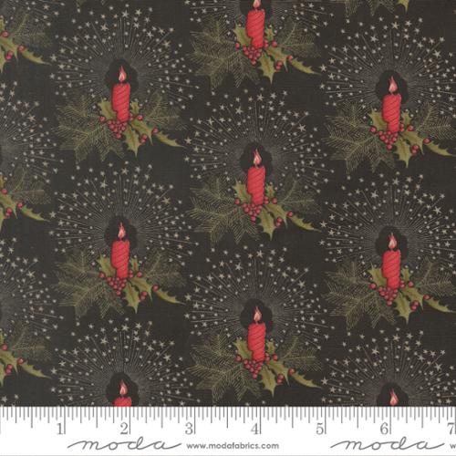 Candlelight Christmas Novelty Ebony Cotton 44"/45" Fabric Per Yard