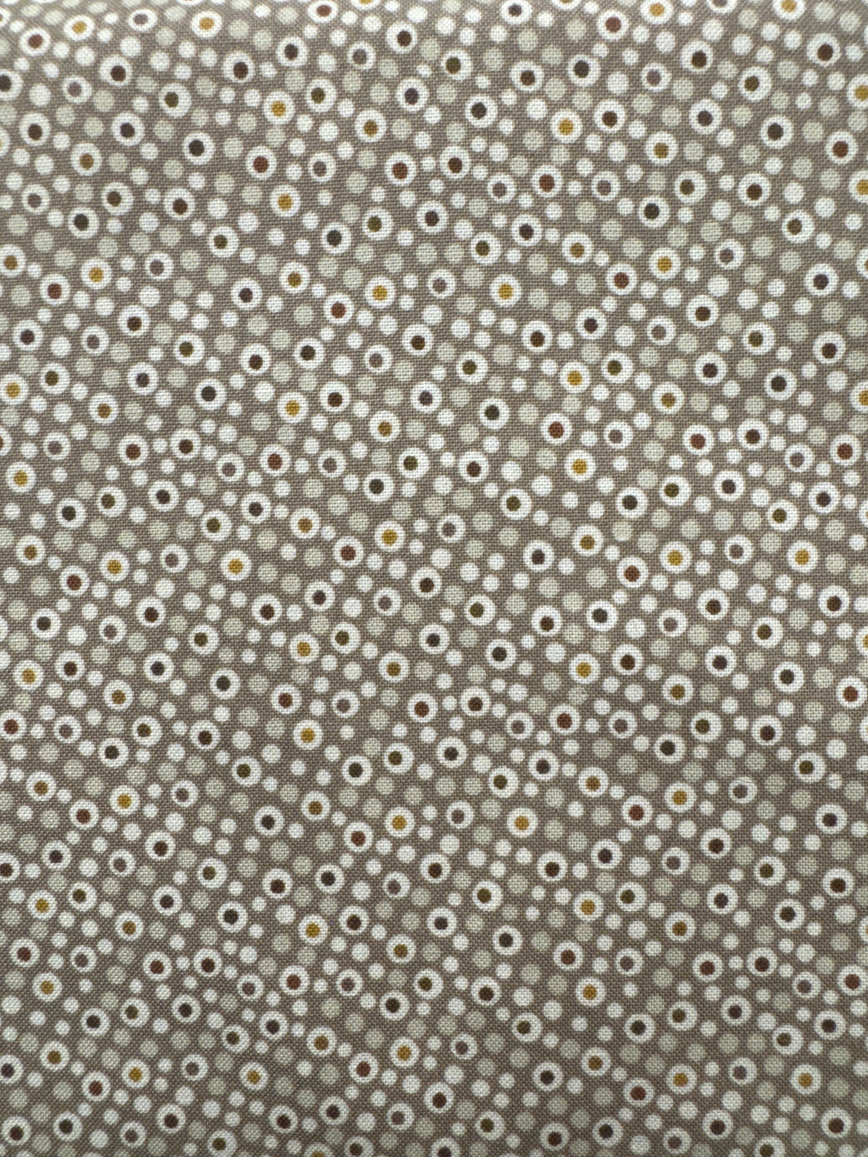 Mingo Memory Bubbles on Tan dot quilting fabric