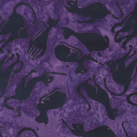 Windham Fabrics Bewitched Black Cat Halloween batik quilting fabric