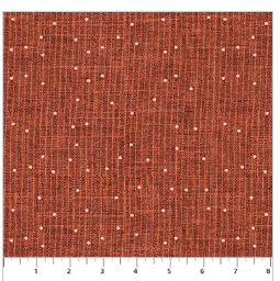FIGO Stash Stripe Dot quilting fabric in Rust