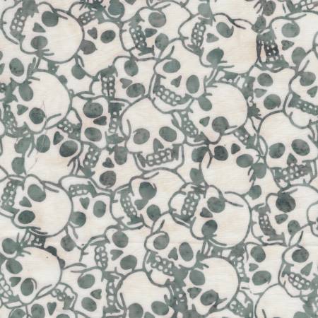 Windham Fabrics Bones Skulls Halloween batik quilting fabric
