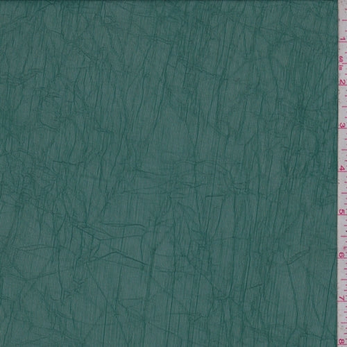 Emerald Crinkled Chiffon Fabric