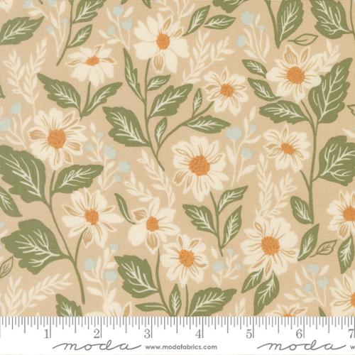 True Love Romance Blooms Oatmeal 44"/45" Cotton Fabric Per Yard