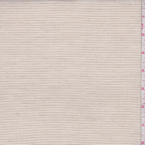 Tan-Ivory Pinstripe Cotton Lawn Fabric