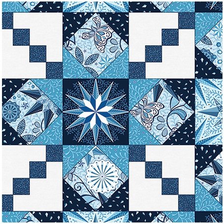 Benartex Celestial Lights Endless Quilting blue quilting cotton