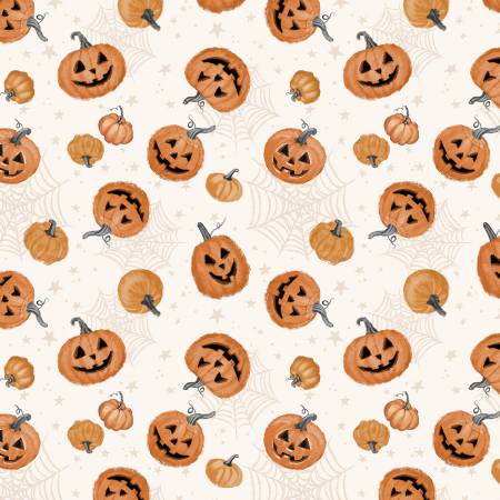 Wilmington Pumpkin Toss Cream autumn quilting fabric