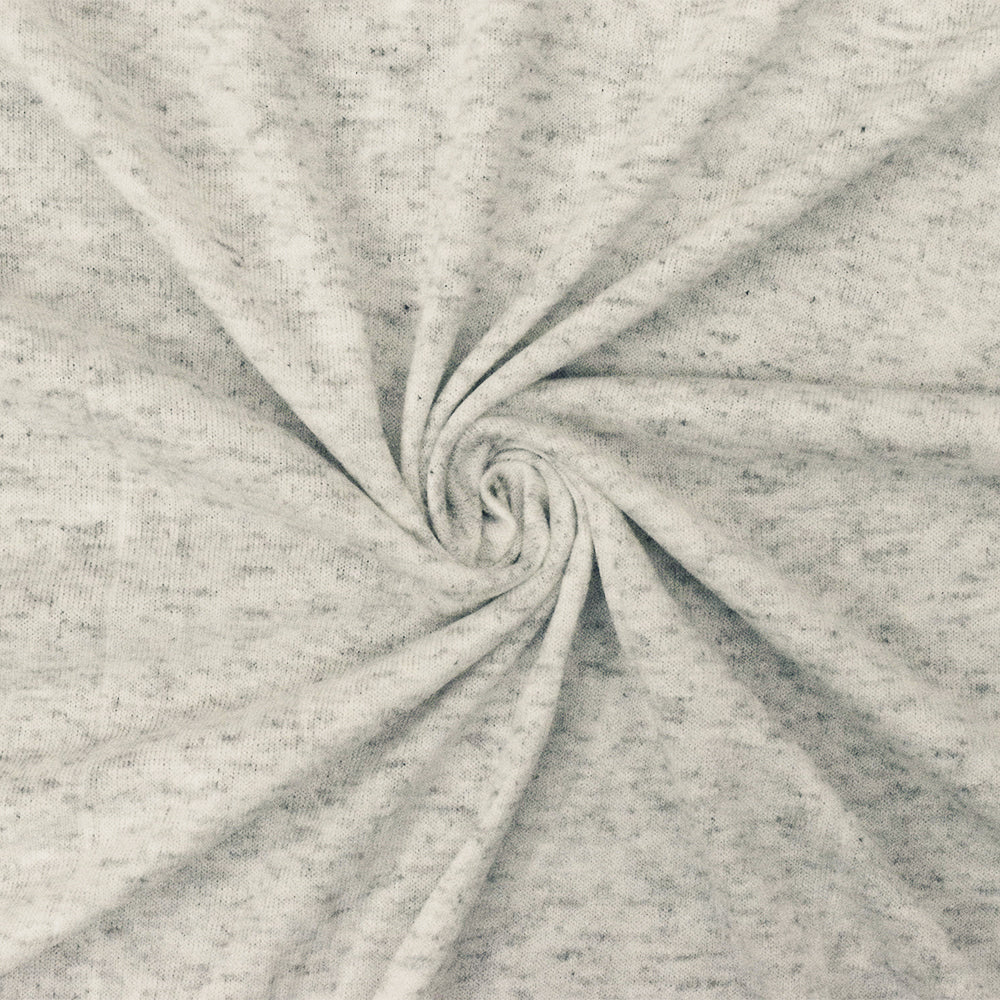 Faded White-Gray Slub Stretch Rayon Jersey Knit Fabric