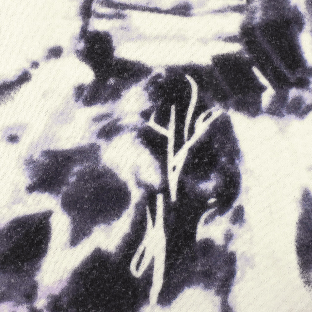 Purple-White-Multi Tie Dye Printed Stretch Rayon Brushed Jersey Knit Fabric