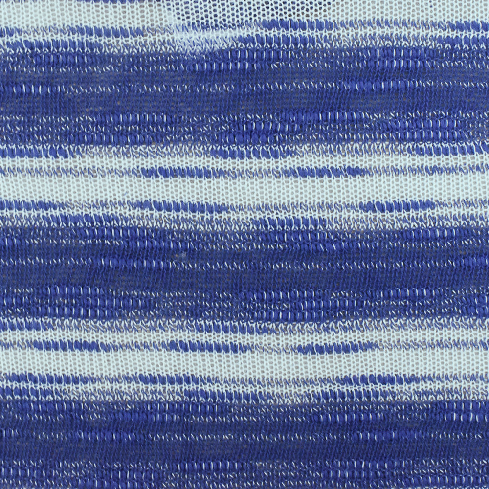 Cartoon Blue-White Slub Stripe Poly Rayon Jersey Knit Fabric
